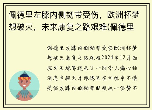 佩德里左膝内侧韧带受伤,欧洲杯梦想破灭,未来康复之路艰难(佩德里 前腰)